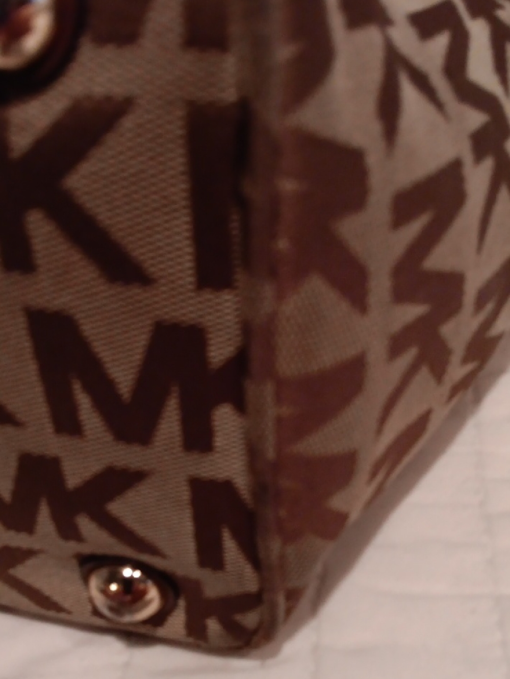 Michael Kors Monogram Brown Canvas Tote with Leather Strapso5 - Picture 5 of 10